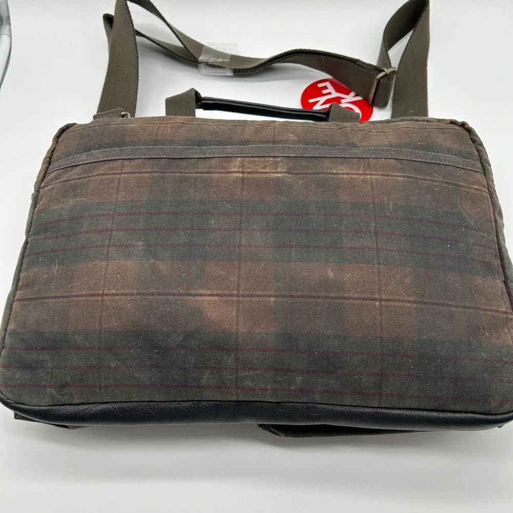 Token Bag Waxed Knickerbocker Plaid Cow Leather Laptop Bag 13